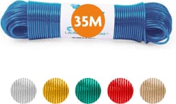 LaundrySpecialist Waslijn - Waslijndraad - Wasdraad - Waslijndraad met stalen kern - 35 meter met stalen kern - Blauw — thumbnail 1