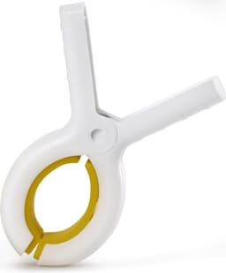 Ecorare - Handdoek Knijpers - Anti-slip rubbers - Set van 3 grote knijpers - Geel witte Strandlaken knijpers — thumbnail 3