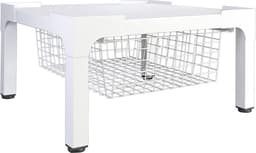 Wasmachineverhoger met uitklapbare Mand - Wit - 62 x 56 x 31 cm — thumbnail 1