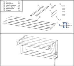Premier Linens Plafond Droogrek Hangend 6 stangen van 130 cm – Droogrek balkon – Wasrek hangend - Ruimtebesparend — thumbnail 2