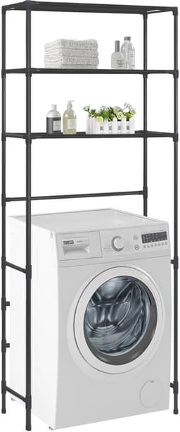 Wasmachine rek - Ombouw - Kast - Opbouwmeubel - Verhoger - Wasmachine meubel - Opbergkast - Ijzer - Zwart — thumbnail 1
