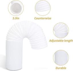 Flexibele Afvoerslang Airco 59 inch - Universele Ventilatieslang Draagbare Airconditioner - 787 inch Verlengd-Luchtslang Afvoerslang Airco — thumbnail 5