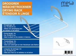 Mesa Living hangend droogrek | balkon droogrek | uitklapbaar droogrek | 3 meter drooglengte — thumbnail 4