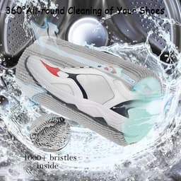 2 stuks schoenen waszakken waszakken schoenen sportschoenen wasnet meervoudige bescherming zelfreinigende schoenen verdikte waszak aan de binnenkant om de wrijving te vergroten grijs — thumbnail 2