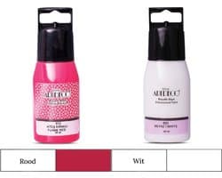 Artdeco 3D Dimensionale Verf Set – 2x50 ml – Wit & Rood – Geschikt voor Stof, Glas, Keramiek, Karton, Metaal, Papier & Steen – 3D Liner Textuur- en Reliëfschilderen Dimensional Paint