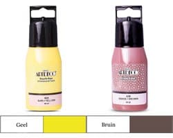 Artdeco 3D Dimensionale Verf Set – 2x50 ml – Geel & Bruin – Geschikt voor Stof, Glas, Keramiek, Karton, Metaal, Papier & Steen – 3D Liner Textuur- en Reliëfschilderen Dimensional Paint