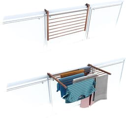 Foxydry Duo 82 cm droogrek balkon - corten - rechthoekige reling — thumbnail 1