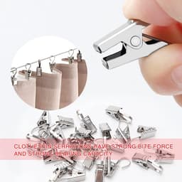 Goodivery ® Flexibele Ophangset van 5 Meter met 24 Metalen Clips en Haken voor Gordijnen en Decoraties — thumbnail 2