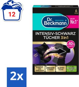 Dr. Beckmann - Kleurverzorging - Intensive Black 2 in 1 - Donkere Was - 6 Doekjes - Voordeelverpakking - 2 stuks — thumbnail 1