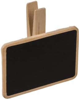 Houten schrijfbordje met knijper 7x7cm — thumbnail 1