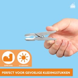 LaundrySpecialist Wasknijpers soft grip - Grijs/wit - 60 stuks - extra lang en stevig - Gemaakt van 85% gerecycled materiaal - wasknijpers plastic - wasknijpers kunststof - knijpers plastic - Made in EU — thumbnail 5