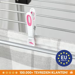 LaundrySpecialist Wasknijpers soft grip - Wit/multicolor - 60 stuks - extra lang en stevig - wasknijpers plastic - wasknijpers kunststof - gekleurde knijpers - Made in EU — thumbnail 5