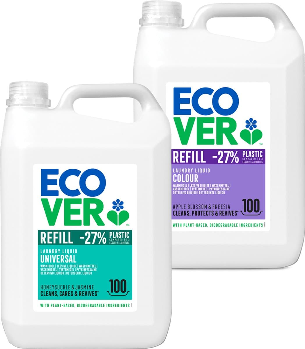 Ecover - Vloeibaar Wasmiddel Universal & Kleur - Bundel 10 L - Plantaardig & Biologisch afbreekbaar - Krachtige reiniging bij 20°C — afbeelding 1
