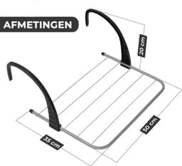 Niceey Droogrek Hangend - Wanddroogrek - Droogrek voor Deur - Wasrek Ophangbaar - 3m - Grijs — thumbnail 5