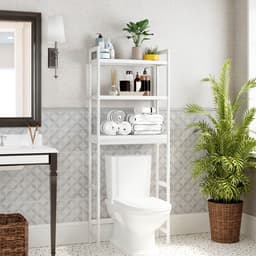 Wasmachine ombouw rek wit 163 x 63 x 24 cm - bamboe Wasmachine rek wit - Wasmachine ombouw wit - met opbergruimte wit - Wasmachine rek bovenlader wit hout - Wasmachine rek voorlader wit - Toilet kast - Wc meubel - Wc kast — thumbnail 1