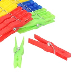 Wasknijpers ophang mandje/bakje - wit - met 72x plastic knijpers — thumbnail 4