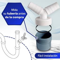 Dailygoods- Afvoeradapter Y-adapter - Dubbele Afvoer - Slang Ø 40 mm - Ingang Ø 18-23 mm - Hoogwaardig Polypropeen - Inclusief Afdichting en Schroefklemmen - Afvoerslang — thumbnail 4