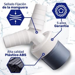 Dailygoods- Afvoeradapter Y-adapter - Dubbele Afvoer - Slang Ø 40 mm - Ingang Ø 18-23 mm - Hoogwaardig Polypropeen - Inclusief Afdichting en Schroefklemmen - Afvoerslang — thumbnail 3