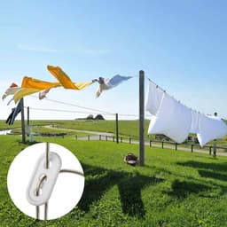 TOVBMUP Waslijn van 20 m - Extra sterke stalen kern - Geschikt voor huis, tuin en camping - Waslijn van 2 mm staal — thumbnail 3