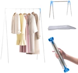 REWYTAZ-Droogrek - met Stang - Inklapbaar Wasrek - Extra Groot Droogrek - Extra stevig en licht - Geschikt voor reizen - Inklapbaar Droogrek - Mini - Staand Kleding Wasdroogrek - Droogtoren - kleding droogrek - Badkamer/Balkon/Binnen/Buiten — thumbnail 1