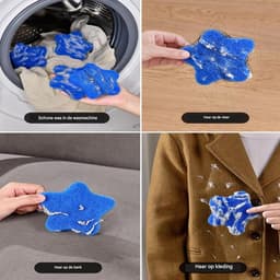 Haarverwijderaar Wasgoed - Wasmachine Lintvanger - Vlekkeloze Was Resultaten - Herbruikbaar Polyurethaan - 3 Stuks - Blauw — thumbnail 4