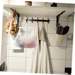 Hangende Netzak - Waslijnzak Opberger - Wasgoed Organiseren - Draaibare Haak - 24.5 cm - Wit — thumbnail 4