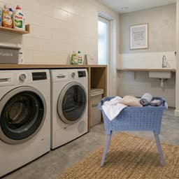 Bathroom Solutions wasmand op poten - 2x - donkerblauw - 35 ltr - 60 x 40 x 28 cm - Wasgoedmanden — thumbnail 4
