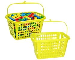 Plasticforte Knijpermandje - 2x - lime groen - 20 x 25 cm - kunststof - wasknijpertasje/knijperzak