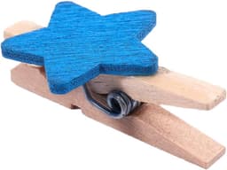 Houten Wasknijpers - Decoratieve Pinnen - Kaarten Bevestigen - Ster Decoratie - 50 Stuks - Blauw — thumbnail 4
