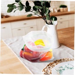 Herbruikbare Mesh Groentenzakken - Netzakken Fruit Opslag - Verse Producten Bewaren - Ademend Polyester Net - 35x30cm - Wit — thumbnail 3