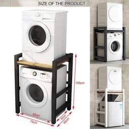 Wasrek Standaard - Droogrek Stapelkit - Ruimte Besparen - Hoge Draagcapaciteit - 75 x 65 cm - Zwart — thumbnail 3