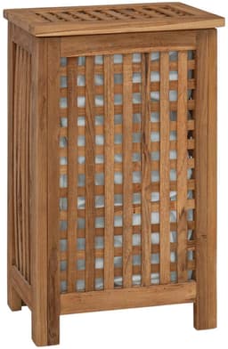 vidaXL - Wasmand - Naturel - 35 - x - 25 - x - 60 - cm - Massief - Teakhout — thumbnail 1