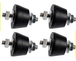 Trillingsdempers Airco - Schokdempers Rubber - Apparaat Stabiliseren - Met M8 Draad - 4 Stuks - Zwart