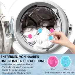 SnelShoppen - 12 Wasballen, Herbruikbare Wasballen, Anti-Haar, Vangt Huisdierenhaar, Verwijdert Haar voor Kleding en Beddengoed, Kleurmix — thumbnail 5