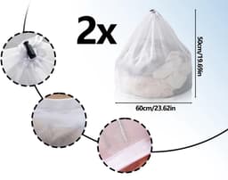 Allecto - Wasnet - Kleding - Herbruikbaar - 50 x 60 cm - Dichte mesh - Voor wasmachine - 2 stuks — thumbnail 4