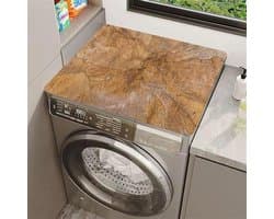 Wasmachine Droger Mat - Bovenplank Beschermer - Aanrecht Droog Houden - Snel Absorberend Sneldrogend - 50 x 60 cm - Houtnerf