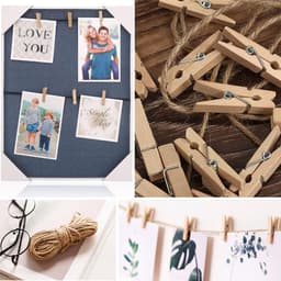 Mini Kledingpinnen - Kleine Houten Pinnen - Foto's Ophangen - Natuurlijk Hout Materiaal - 230 Stuks - Natuurlijk — thumbnail 4