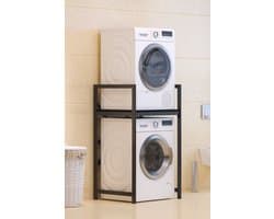 Asir - Wasmachinekast - Zwart - 100% METAAL - 70 x 116 x 60 cm