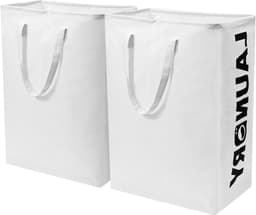 Opvouwbare wasmand 2-pack 75 liter met deksel - wasverzamelaar, smalle wasmand voor badkamer en woonkamer, 60 x 40 x 34 cm. — thumbnail 1