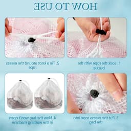 Set van 2 wasnetten met trekkoord voor delicate kleding, wasmachine en reisgebruik - ideaal voor blouses, bh's en sokken (30x40 cm / 40x50 cm) — thumbnail 3