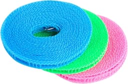 Driedelige set van 5 meter winddichte en antislip waslijn, ideaal voor binnen en buiten gebruik, stevig en draagbaar — thumbnail 1