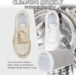 2-delige schoenwaszakken - Waszak - Waszakken schoenen - Herbruikbare schoenwaszakken - Lichtgrijs - 37cm - Chenille — thumbnail 4