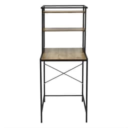 Wasmachine en Droger Opbergrek – Verstelbaar Badkamer Organizer Rek met Verstelbare Voeten – Ruimtebesparend Opslagsysteem 69 x 60 x 176,5 cm – Zwart & Eikenhout — thumbnail 3