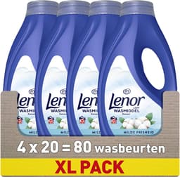 Lenor Vloeibaar Wasmiddel - Katoen - 4 x 20 Wasbeurten — thumbnail 1
