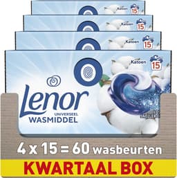Lenor All-in-1 Wasmiddel Pods - Katoen Fris - 4 x 15 stuks — thumbnail 1