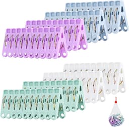 Sterke Kledingknijpers - 98 Stuks Plastic Klemmen voor Waslijn, Tuin, Badkamer en Keuken - Antislip en Verkrijgbaar in 4 Kleuren — thumbnail 1