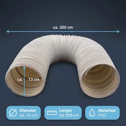 Cheqo® Luchtafvoerslang - Airco Slang - Afvoerslang Airco - Mobiele Airco - Flexibele Slang - Ventilatieslang - Afzuigslang - Airconditioner Slang - Aircoslang - Wit - Universele Vervangingsslang - Uitlaatslang - Airco Buis - Luchtslang — thumbnail 3