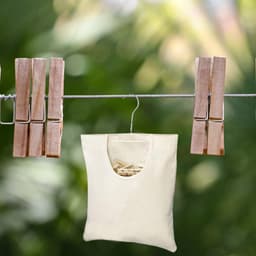 1 stuk - Wasknijpertas - Canvas wasknijper rek - Met metalen haak - Wasknijpers voor buiten - Brede opening voor het gemakkelijk drogen van kleding - Geschikt voor binnen- en buitengebruik (32 x 27 cm, beige) — thumbnail 4