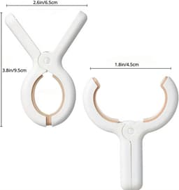Wasknijpers Kunststof - Handdoekclips Strand - Was Ophangen - Goede Houdkracht - 6.5x9.5cm 100 stuks - Wit — thumbnail 5