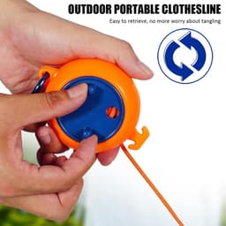 Intrekbare Waslijn - Wasdraad Outdoor - Kleding Drogen - Winddicht en Verstelbaar - 10 Meter - Oranje — thumbnail 2